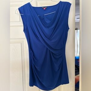Vince Camuto Royal Blue Drape Neck Blouse